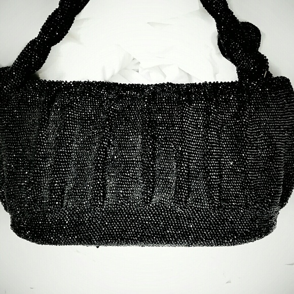 Antique 1920's Beaded Carnival Glass Box Bag - Picture 2 of 8